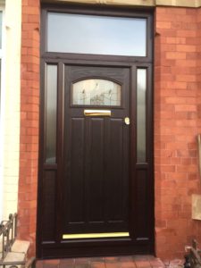 composite door, front door, wood, wood grain, brown, celsius home improvements