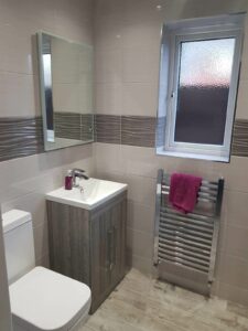 This image shows a bathroom refurbishment by Celsius Home Improvements at a home in St Helens, Merseyside